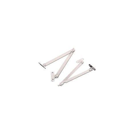 Juego de 4 bisagras para muebles, bisagra elevadora de metal, soporte de bisagra ajustable para muebles, bisagra plegable plateada para puertas, armarios y ventanas - Crezuo
