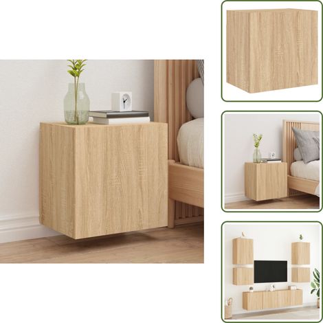 The Living Store TV-Wandschrank Sonoma-Eiche 40,5x30x40 cm Holzwerkstoff - TV-Schrank - Holzschrank - Regal - Wandregal - Wohnzimmer Dekoration