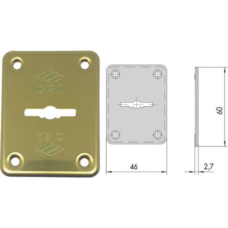 Bocchetta in ottone dx e sx per esterno 06082 00 - mm.46x60, spessore mm.2,7 (06082000)
