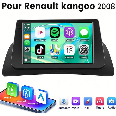9 pouces Carplay 4 cœurs Autoradio pour Renault kangoo 2008 64G JUNSUN (1/5)