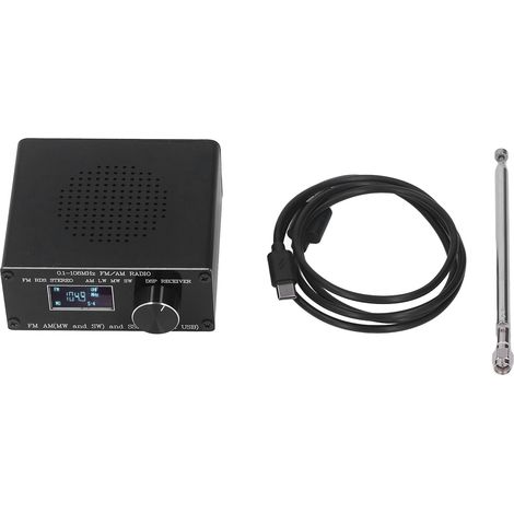 Full Band Radio Receiver FM AM SSB 0.96in Display SMA USB Charging Accessory Set Kit