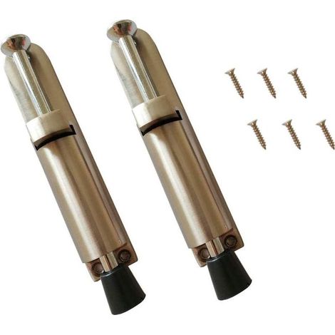 2 butées de porte en acier inoxydable avec ressorts + vis, butée de porte à pédale, butée de vantail de porte, vert antique (1/5)