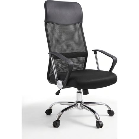 Sedia da Scrivania Ufficio ergonomica direzionale imbottita Schienale a rete Nera NEW YORK (1/5)