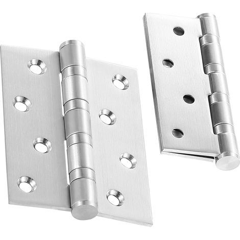 Cerniera in acciaio inox, cerniera per porta 100x75 mm, cerniere per porte esterne in legno per armadi, cuscinetto a sfera, 2 pezzi (1/5)