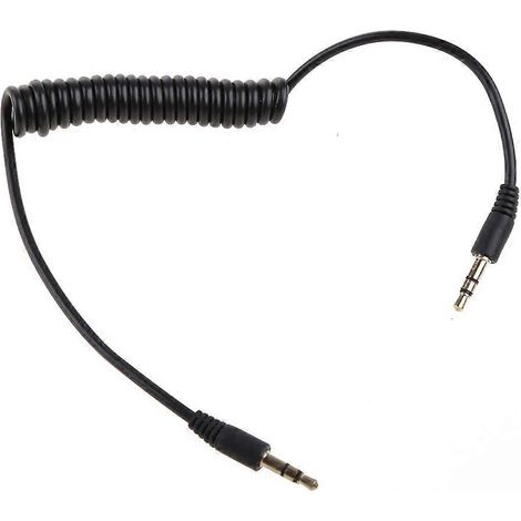 Câble d'extension stéréo spiralé jack 3,5 mm mâle-mâle pour fiche M/M (1/5)