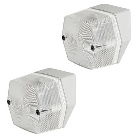 Jeu de Feux Avant Inclinés sans Catadioptre pour Caravane Camping-Car Remorque Lumière Blanche de Position (1/5)