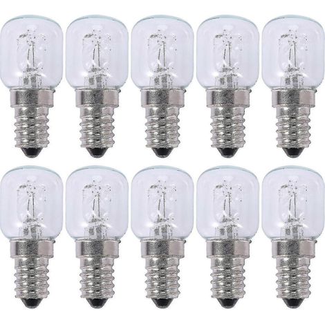 10 ampoules halogènes E14 haute température (500 °C) 25 W à bulles (1/3)