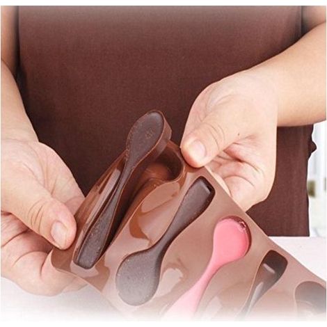 Moule à chocolat en silicone - Cuillère à chocolat - Pour glaçons, fondant et pâtisserie - Accessoire de cuisine - Idée cadeau