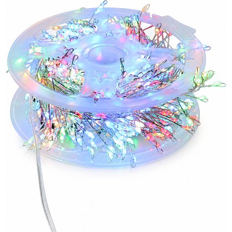 Guirlande Lumineuse LED Multicolore à Fil Argenté, 100 LED, 8 Modes, à Piles, Décoration de Noël Intérieure (1/5)