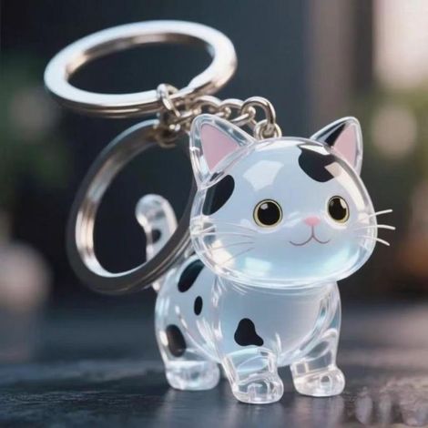 Boîte de rangement transparente en forme de chat pour poils d'animaux K A4 (1/5)