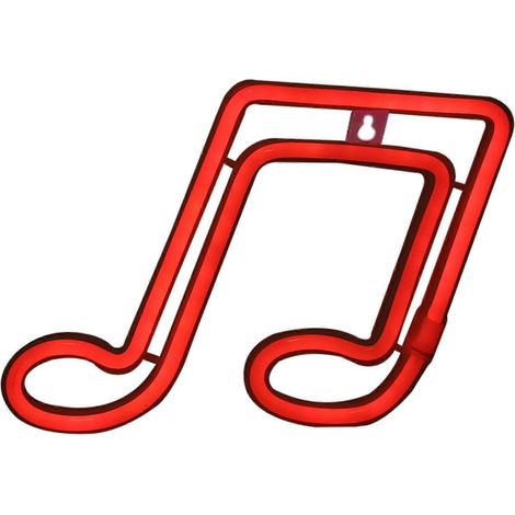 Musical Note Forme LED Lumières Sign Bright PC Luminous Night Wall Neon Lumière pour Bar – Rouge (1/5)