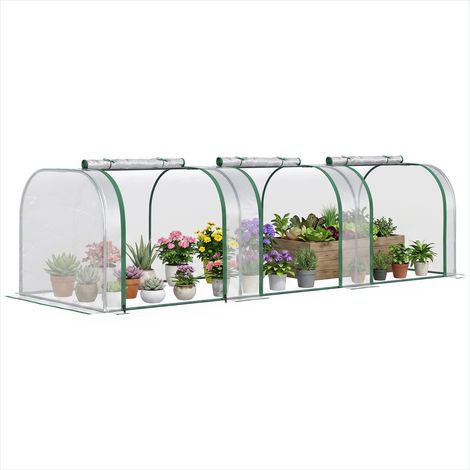 Serre de jardin Mini serre tunnel 3m x 1m x 0,8m acier PVC (1/5)