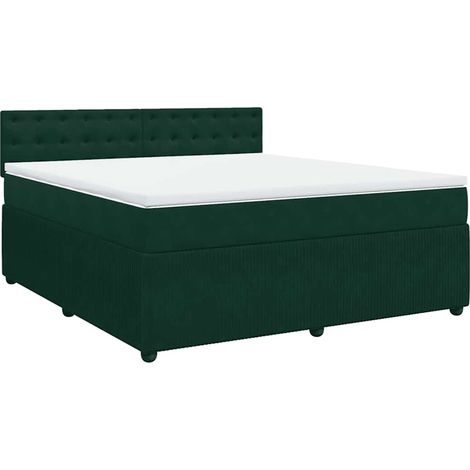 Maison Exclusive - Giroletto a Molle con Materasso Verde Scuro 180x200 cm Velluto (1/5)