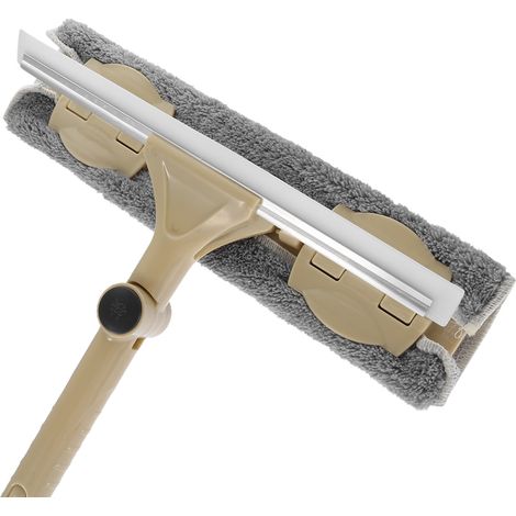 Brosse de nettoyage de vitres rotative à double face, tige longue, kaki (1/5)