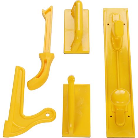 Lot de 5 blocs et baguettes de poussée sécurité ABS jaunes pour protection des mains en menuiserie scie circulaire sur table (1/5)