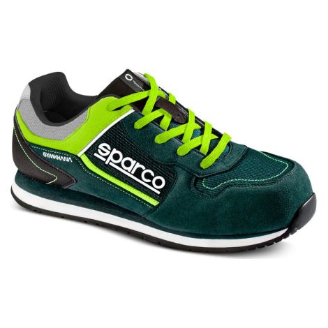 Sparco Gymkhana Seb S1P SRC scarpe basse da lavoro antinfortunistiche N.41 in microfibra e tessuto traspirante Verde Scuro/Giallo Fluo con puntale per primavera estate Verde Scuro + Giallo Fluo 41 (1/4)