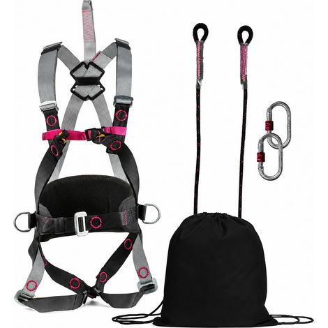 Kit de EPI básico compuesto por arnés, elemento de amarre y bolsa