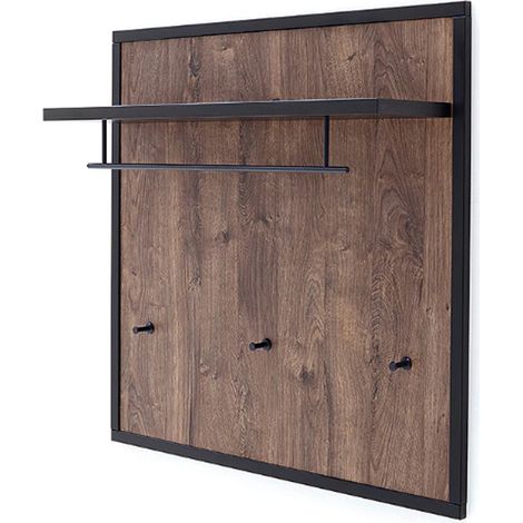 Vestiaire mural coloris chêne barrique - Longueur 96 x Hauteur 96 x Profondeur 29 cm -PEGANE-