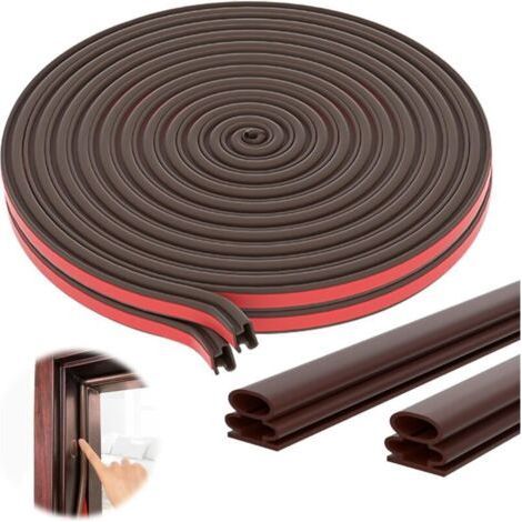 10mm x 12mm1m Adhesive Rubber Door Window Seal, Anti-Collision Seal Garage Door Sound Insulation Kit, Entrance Door Seal, for Window Door Sealing (1/4)
