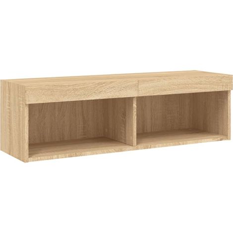 Mobile TV multimediale scaffale TV credenza TV sala da pranzo soggiorno camera da letto con luci LED rovere Sonoma 100 x 30 x 30 cm marrone 020026752