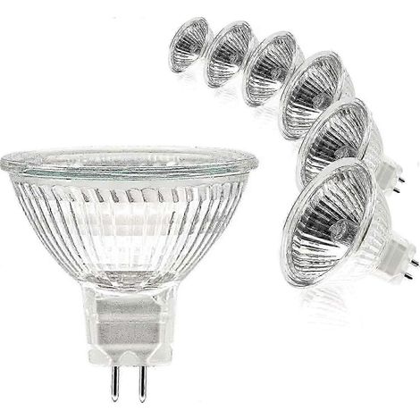 Ampoule halogène, ampoule spot MR16, ampoule 12 V 50 W, ampoule GU5.3, ampoule MR16 à intensité variable, ampoule halogène blanc chaud 2700 K, lot (1/4)
