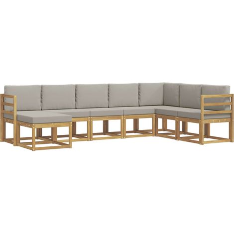 Outdoor Sofa Set with Cushion 8 pcs White and Light Grey vidaXL (1/5)