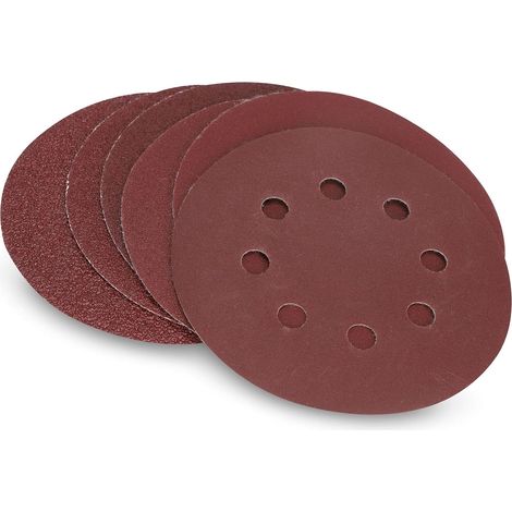 Disque de Ponçage Papier Abrasif,60 Pièces,125mm Disques Abrasifs pour Grain de Ponceuse Circulaire Papier Sablé, P40/P60/P80/P120/P180/P240, 8 Trous, pour Poncer, Polir, Dérouiller