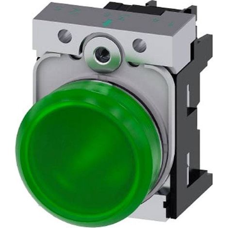 Indicatore Siemens luminoso verde LED 230V 22mm 3SU11566AA401AA0
