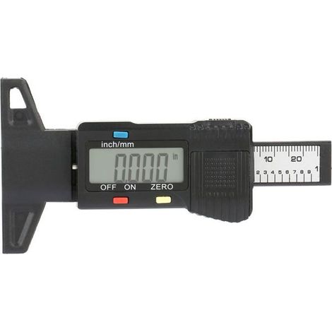 Jauge numérique de profondeur de sculpture, testeur de bande de roulement avec écran LCD (1/4)