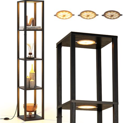 Lampada da terra con 4 ripiani, H. 165 cm, con luci LED dimmerabili a 3 livelli e piedistallo Interruttore, lampada da mensola per camera da letto, soggiorno, ufficio (1/5)