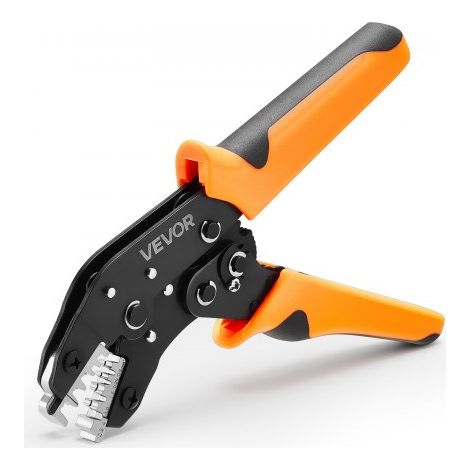 Crimpzange Ratschenfunktion 0,25-4 mm², Kabelschuhzange mit Klaren Metrischen & AWG-Markierungen, Schnellverschluss, Presszange Einstellbarer Anpressdruck für Mehrere Anschlüsse (1/5)