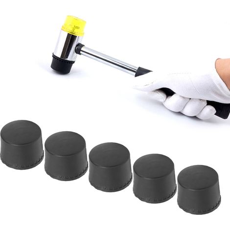 Tête de marteau en caoutchouc noir, marteau d'installation en caoutchouc, accessoires de marteau d'installation vendus par lots de cinq, Φ30mm. (1/5)