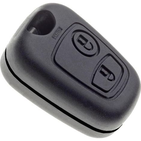 Coque de Clé 2 Boutons Compatible Peugeot 107, 307, Citroën C1, C2, C3, Berlingo – Boîtier de Remplacement sans Lame – Clé Voiture – sans Électronique – Réparation Facile (1/5)
