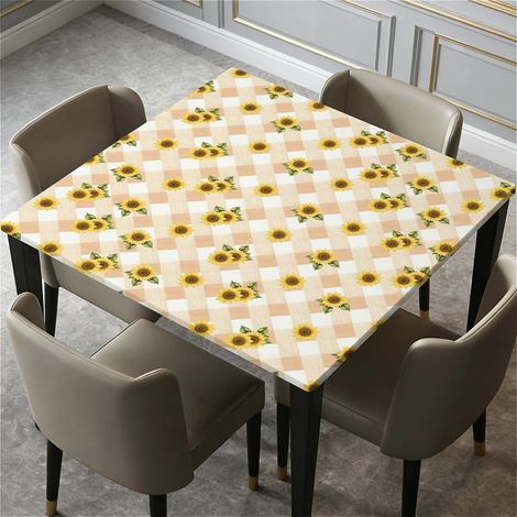 Nappe carrée 90x90cm avec élastique, imperméable, lavable, pour jardin & table de salle à manger