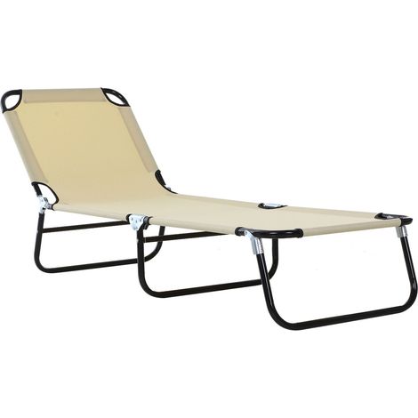 Tumbona De Jardín Con Respaldo Ajustable, Acero, Azul, 188X56X28Cm, Ideal Para Jardín Y Balcón