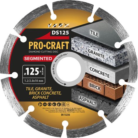 Disco da taglio diamantato Procraft DS125 125 x 22,23 mm (1/2)