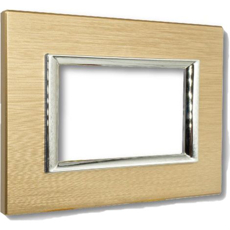 Placca Interruttore Luci Oro Titanium Compatibile Matix 3 Moduli C4803CHP (1/5)
