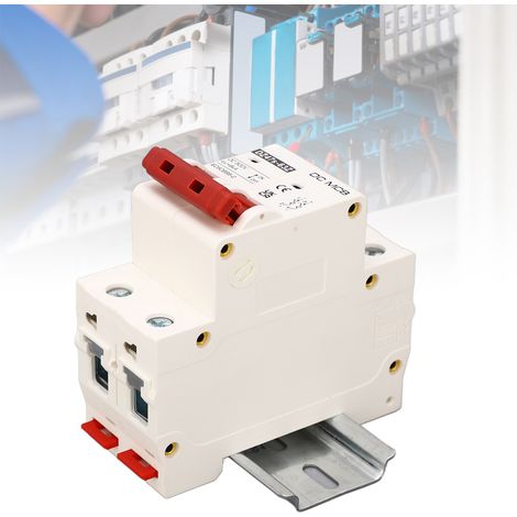 Disjoncteur miniature bipolaire DZ47s-63Z 500 V CC pour systèmes photovoltaïques. Capacité de sectionnement sur rail DIN : 6 000 A (16 A). (1/5)