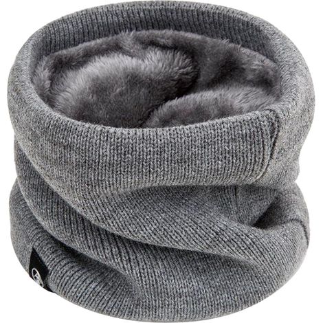 Cache-cou en polaire tricoté pour homme - Écharpe tube élastique - Écharpe épaisse - Cache-cou d'hiver pour femme et homme -, cyclisme, ski, sports de plein air par temps froid (1/5)
