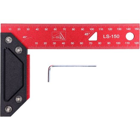 Squadre in alluminio per la lavorazione del legno, squadre di posizionamento a 90 gradi, righello di marcatura a L con scala laser, per falegnameria, cornici, armadi, cassetti (300 mm) (1/5)