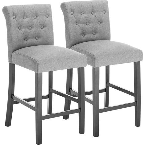 WOLTU barstools Breakfast Kitchen Counter chairs bar stools Bar chairs Wood Legs Light Grey (1/5)