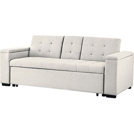 Divano letto 3 posti in tessuto beige NOHO (1/4)