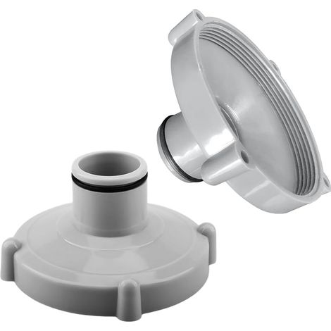 Lot de 2 adaptateurs pour tuyau d'aspiration, nettoyage rapide de la piscine, adaptateur pour tuyau d'aspiration pour piscines Quick-up (gris)