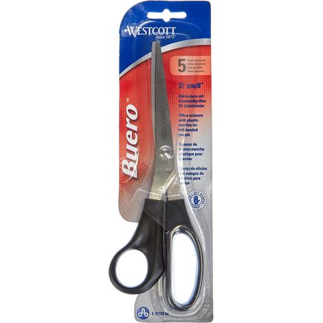 Westcott Buero - Forbici per mancini, 20 cm, colore nero (1/3)