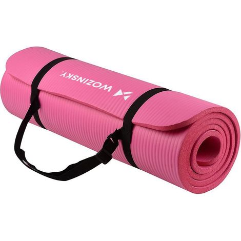 Tappetino per esercizi 181 x 63 x 1 cm di spessore, rosa, per yoga e ginnastica. (1/5)