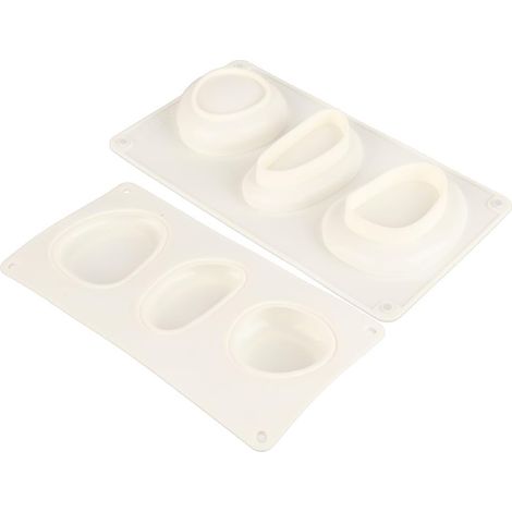Moule à Gâteau en Forme de pavé, Moule de Cuisson Rond en Galets 3D pour Décoration de Cupcakes au Chocolat en Silicone (119) (1/5)