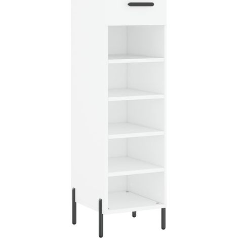 Armoire à chaussure  Meuble à chaussures blanc 30x35x105 cm bois d'ingénierie
