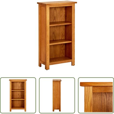 vidaXL Eiche -  Bücherregal 45x22,5x82 cm Eiche Massivholz (1/5)