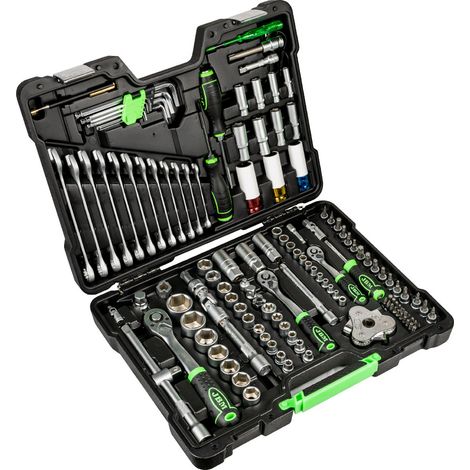 ESTUCHE DE HERRAMIENTAS DE 132 PIEZAS CON VASOS HEXAGONALES JBM 54082