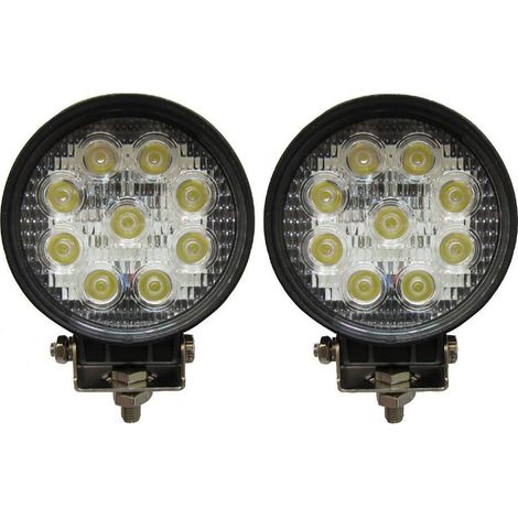 2 x 27 W Rond Spot LED Phares de Travail 9 LED de profondeur voiture Bateau (1/5)